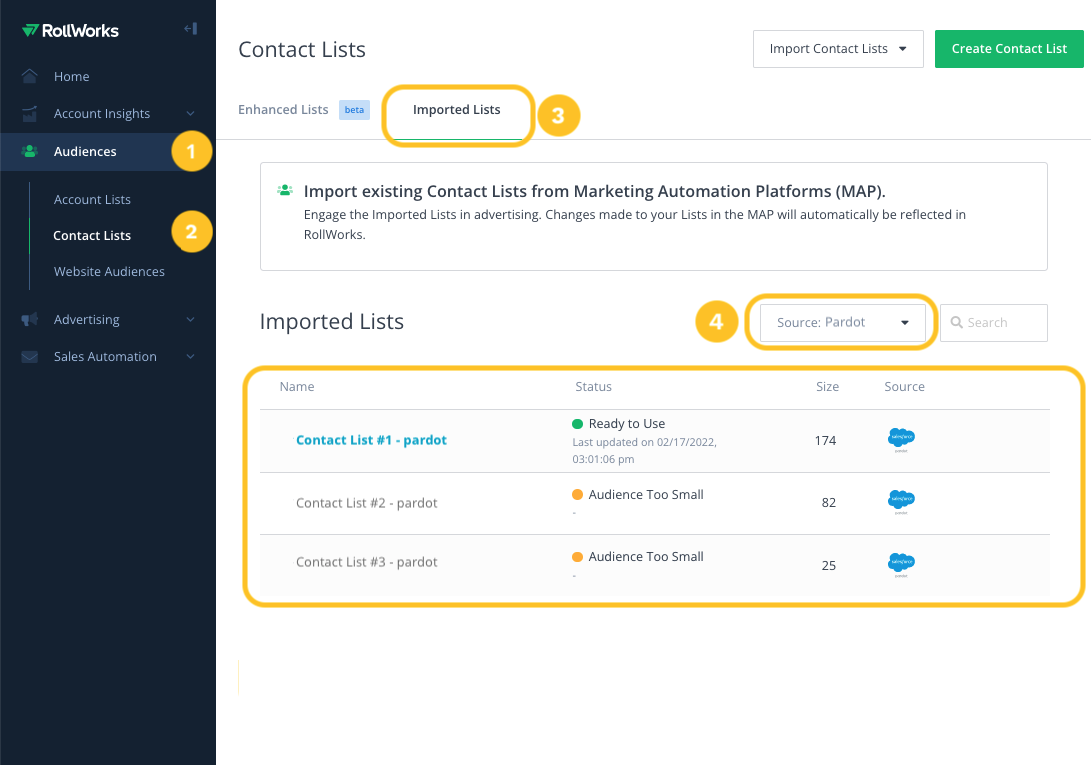PARDOT - SYNCED AUDIENCES CONTACT LISTS.png